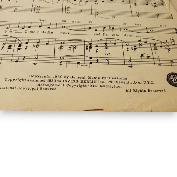 Lot of 2 VTG 1944 Sheet Music WWII Era Dinah Shore Movie Tin Pan Alley - Picture 10 of 15